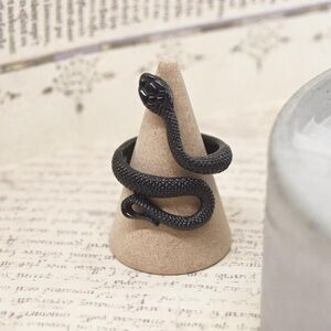Polished Black Snake Ring